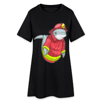 Dolphin Firefighter Fire Brigade - Women’s T-Shirt Dress - black - Front