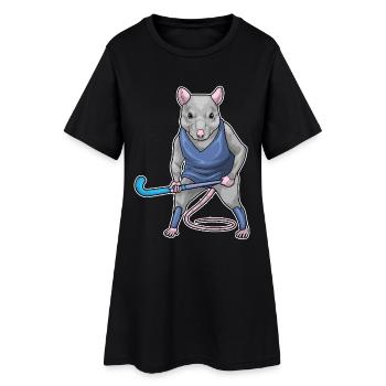 Bâton de hockey sur gazon Rat - Robe T-shirt Femme - noir - Devant