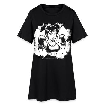 Boxeur féminin - Robe T-shirt Femme - noir - Devant
