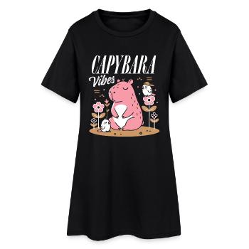 Ambiance détendue de Capybara - Robe T-shirt Femme - noir - Devant