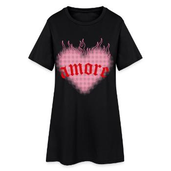 Burning love - Women’s T-Shirt Dress - black - Front