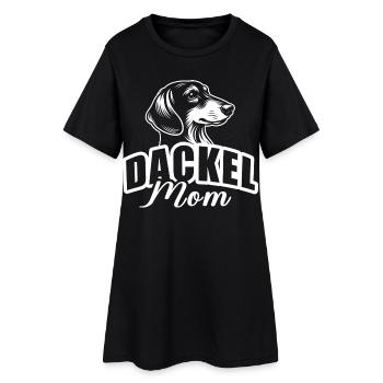 « Maman teckel » avec tête de chien - Robe T-shirt Femme - noir - Devant
