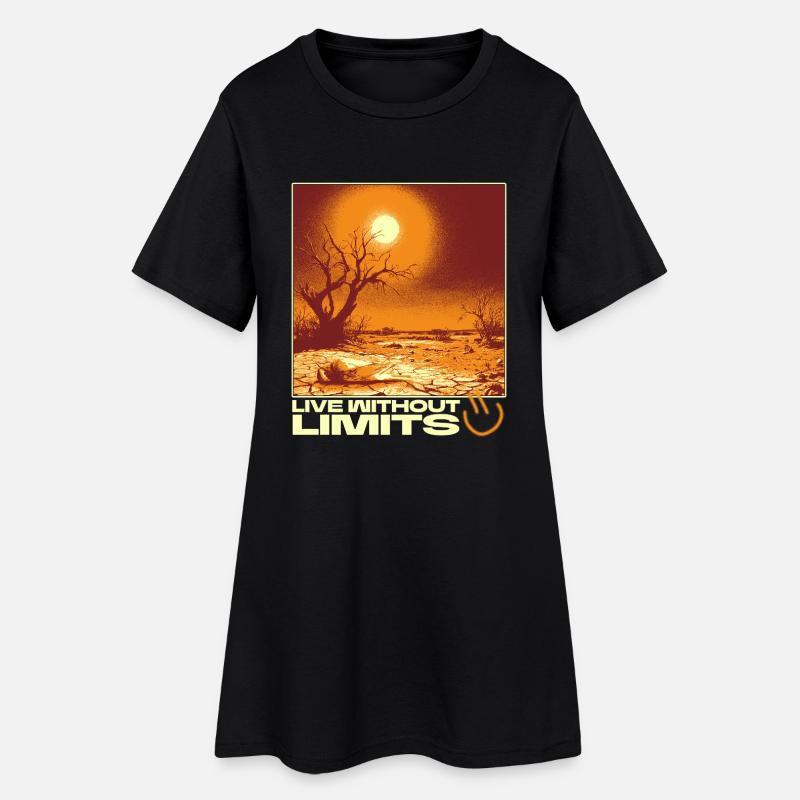 Live Without Limits – Surreal Desert Scene - Frauen T-Shirt-Kleid - Schwarz
