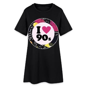 I ♥ 90s – Nostalgic retro design - Women’s T-Shirt Dress - black - Front