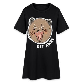 Get Away – Funny, annoyed animal motif - Women’s T-Shirt Dress - black - Front