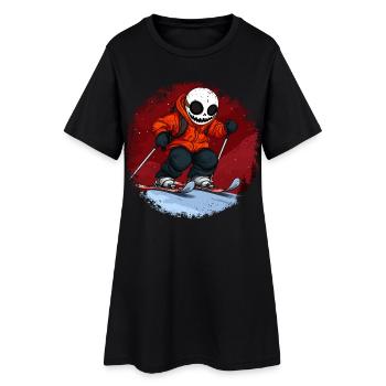 Crâne de skieurs - Robe T-shirt Femme - noir - Devant