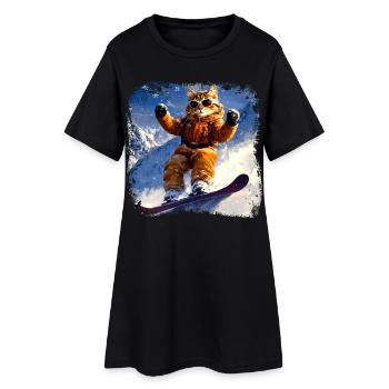 Planche à neige pour chat - Robe T-shirt Femme - noir - Devant