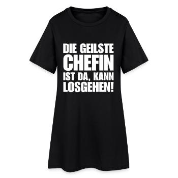 Lustiger Chefinnen Spruch die beste Chefin Humor - Frauen T-Shirt-Kleid - Schwarz - Vorne