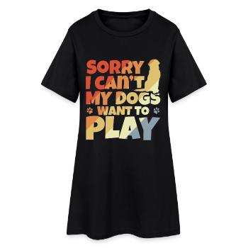 Blague sur le propriétaire d’un chien - Robe T-shirt Femme - noir - Devant