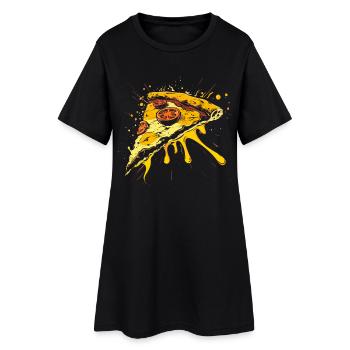 Graphique de la tranche de pizza - Robe T-shirt Femme - noir - Devant