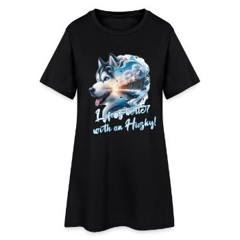 Rauque - Robe T-shirt Femme - noir - Devant