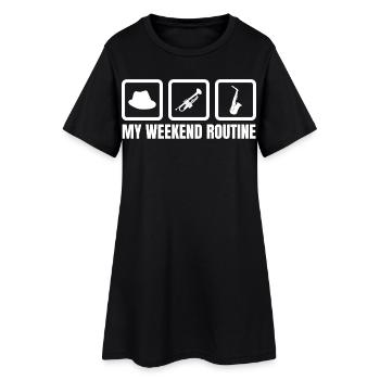 Week-end des trompettistes - Robe T-shirt Femme - noir - Devant