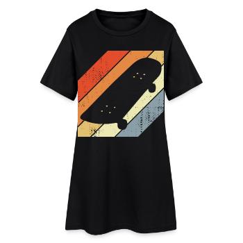 Skateboard Skizze - Frauen T-Shirt-Kleid - Schwarz - Vorne