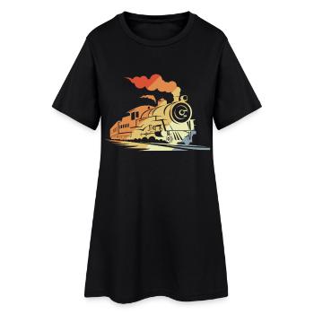 Train à vapeur d’époque - Robe T-shirt Femme - noir - Devant