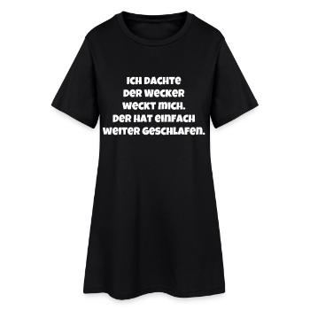 lustiger Morgenmuffel Spruch Schlafmütze Humor - Frauen T-Shirt-Kleid - Schwarz - Vorne