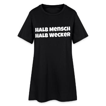 lustiger Morgenmuffel Spruch Schlafmütze Sarkasmus - Frauen T-Shirt-Kleid - Schwarz - Vorne