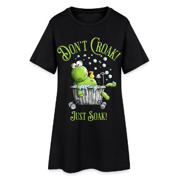 Don't Croak. Just Soak. Wellness Frog Bathtub - Women’s T-Shirt Dress - black - Front