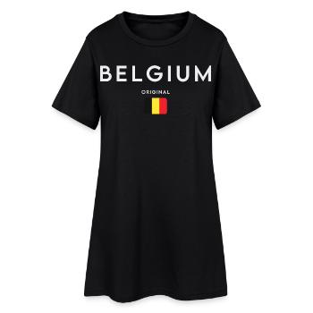 Drapeau de la Belgique, fierté belge - Robe T-shirt Femme - noir - Devant