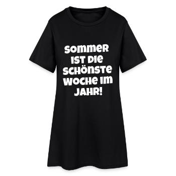 Sommer die schönste Woche im Jahr Ironie Spruch - Frauen T-Shirt-Kleid - Schwarz - Vorne