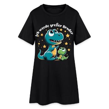 T-Rex Baby Dino Grand Frère Dinobaby Cadeau - Robe T-shirt Femme - noir - Devant