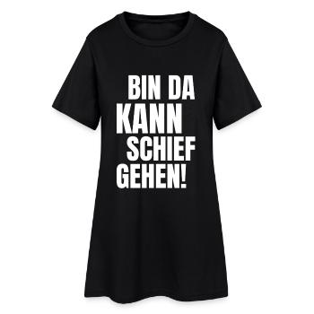 bin da kann schief gehen lustiger humor Spruch - Frauen T-Shirt-Kleid - Schwarz - Vorne