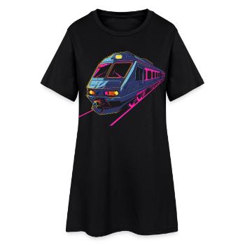 Train Rétro - Robe T-shirt Femme - noir - Devant
