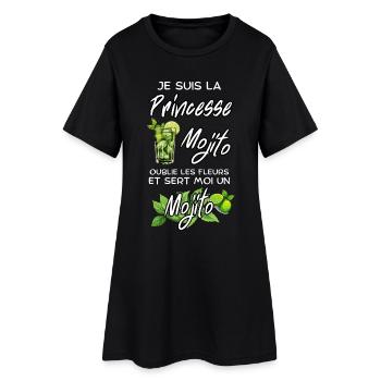 Princesse Mojito: Reine du Mojito - Robe T-shirt Femme - noir - Devant