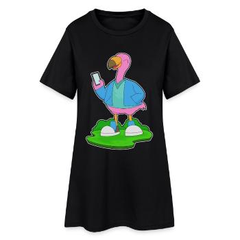 Flamingo Smartphone - Robe T-shirt Femme - noir - Devant