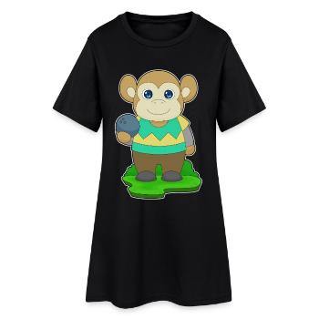 Monkey Bowling Boule de bowling - Robe T-shirt Femme - noir - Devant