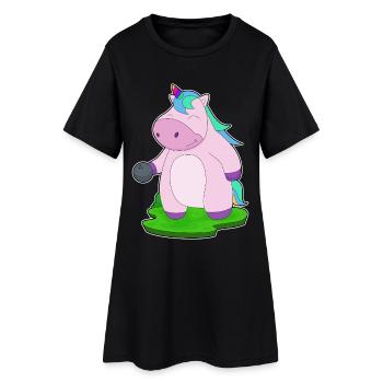 Licorne Bowling Boule de bowling - Robe T-shirt Femme - noir - Devant