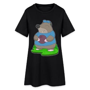 Taupe Bowling Boule de bowling - Robe T-shirt Femme - noir - Devant