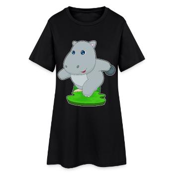 Hippo Bowling Boule de bowling - Robe T-shirt Femme - noir - Devant
