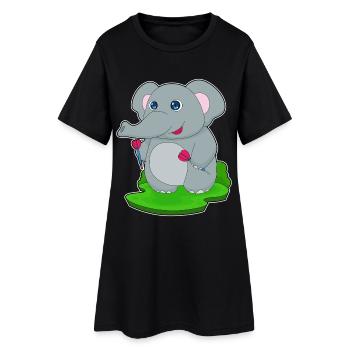 Fléchette éléphant Fléchette - Robe T-shirt Femme - noir - Devant