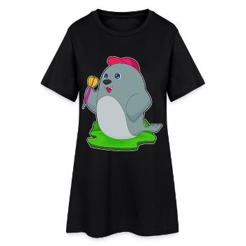 Fléchette de sceau Fléchette - Robe T-shirt Femme - noir - Devant