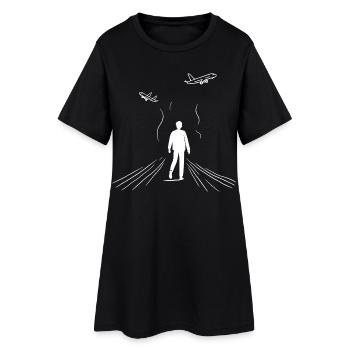 Plane Spotter - Women’s T-Shirt Dress - black - Front