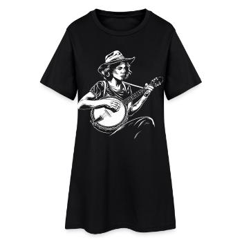 Croquis du joueur de banjo - Robe T-shirt Femme - noir - Devant