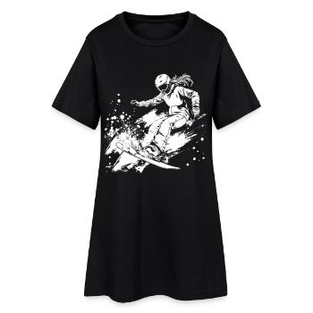 Snowboarder - Robe T-shirt Femme - noir - Devant