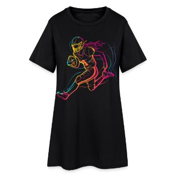American Football Frau - Frauen T-Shirt-Kleid - Schwarz - Vorne