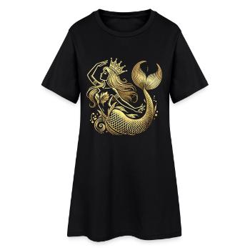 Sirène Sirène Princesse Or Cadeau Doré - Robe T-shirt Femme - noir - Devant