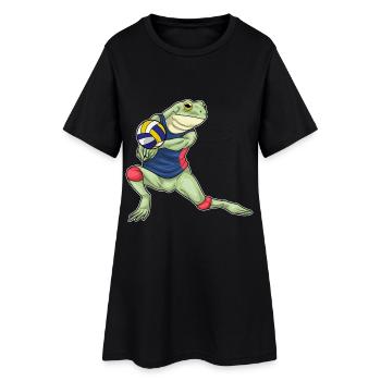 Frog Volleyball Player Volleyball - Women’s T-Shirt Dress - black - Front