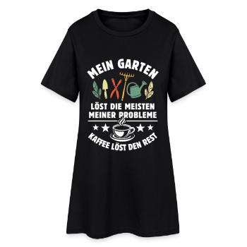Mein Garten löst meine Probleme - Kaffee Spruch - Frauen T-Shirt-Kleid - Schwarz - Vorne