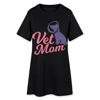 Veterinär Mutter - Frauen T-Shirt-Kleid - Schwarz - Vorne