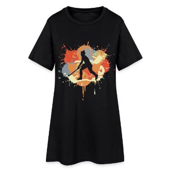 Hockey Player Drawing - Women’s T-Shirt Dress - black - Front