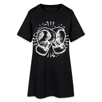 Dessin de gants de boxe - Robe T-shirt Femme - noir - Devant