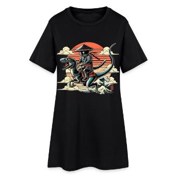Ninja Cat Raptor Dino Cone Hat Cadeau - Robe T-shirt Femme - noir - Devant