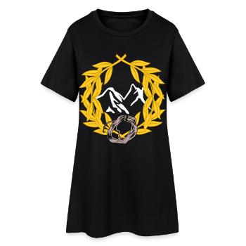 Alpinistes, montagnes, escalade, descente en rappel, laurier - Robe T-shirt Femme - noir - Devant