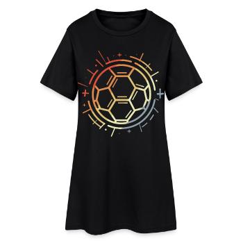 Vintage Fußball Zeichnung - Frauen T-Shirt-Kleid - Schwarz - Vorne