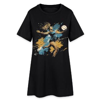 Graffiti d’un joueur de volley-ball - Robe T-shirt Femme - noir - Devant