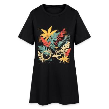 Look de dessin animé de vélo - Robe T-shirt Femme - noir - Devant