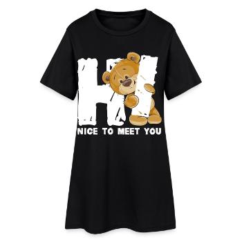 Ours en peluche mignon salutation dicton anglais - Robe T-shirt Femme - noir - Devant